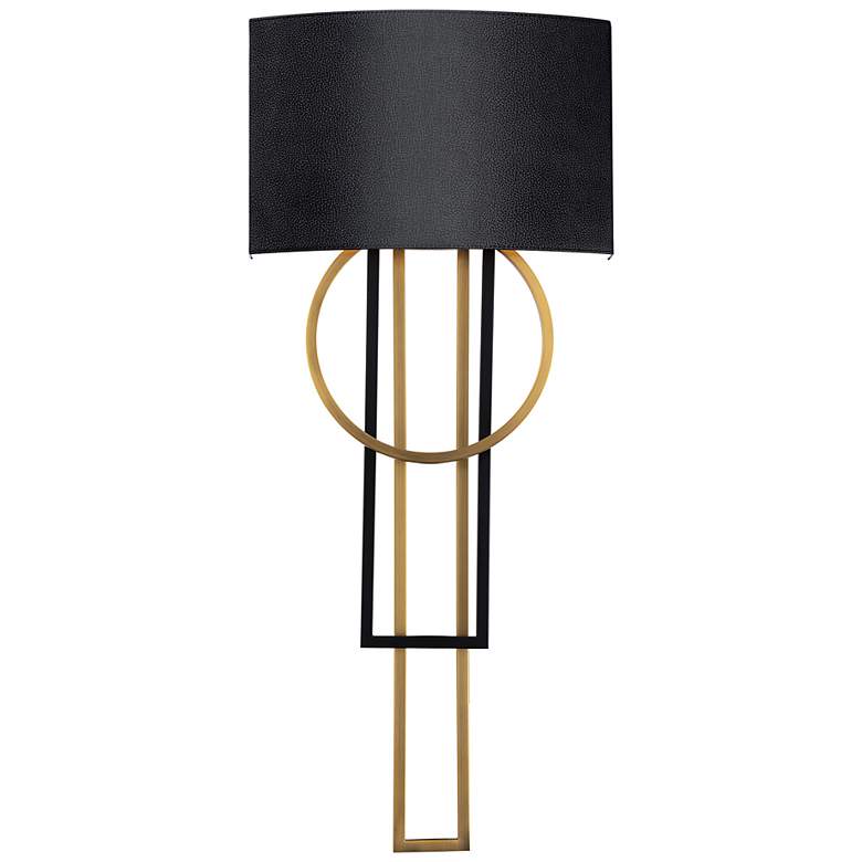 Image 2 Sartre 32" High Black and Aged Brass LED Wall Sconce