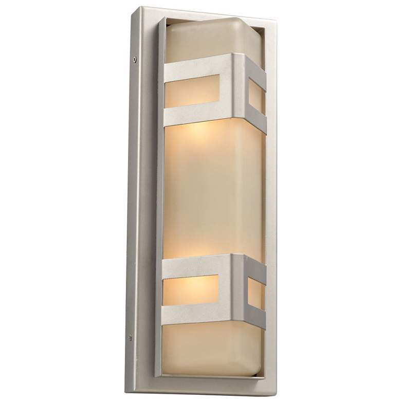 Image 1 Sasha 16 1/4 inch High Glass Outdoor Wall Light in Silver