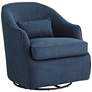 Sasha 33" High Peyton Navy Swivel Accent Chair