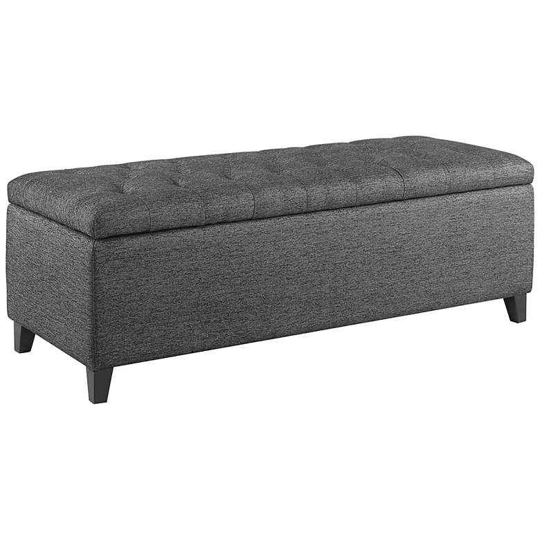 Image 2 Sasha 50 1/4 inch Wide Charcoal Fabric Tufted Storage Bench