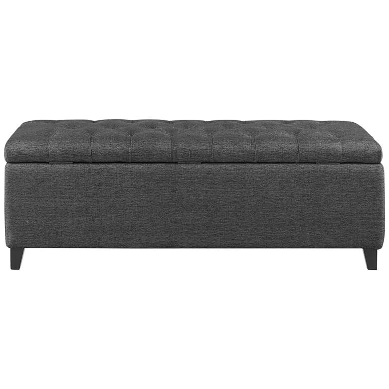 Image 3 Sasha 50 1/4" Wide Charcoal Fabric Tufted Storage Bench more views