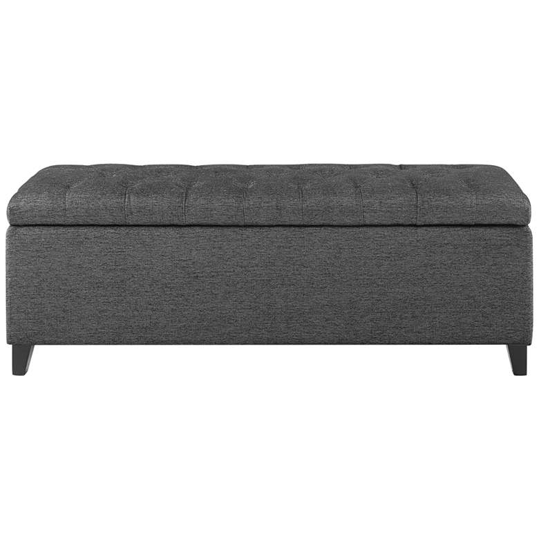 Image 4 Sasha 50 1/4 inch Wide Charcoal Fabric Tufted Storage Bench more views