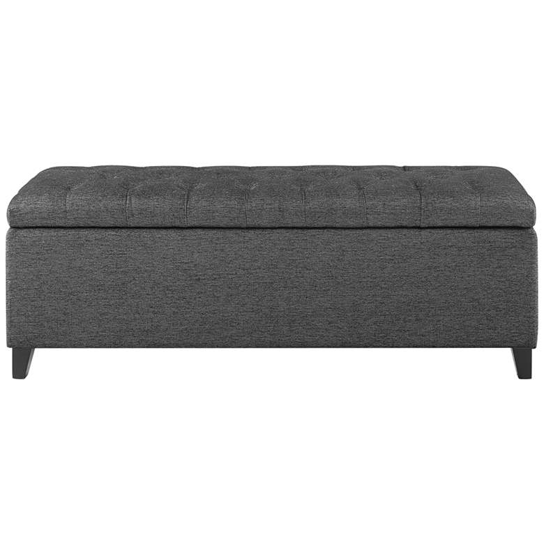 Image 4 Sasha 50 1/4" Wide Charcoal Fabric Tufted Storage Bench more views