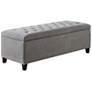 Sasha 50 1/4" Wide Gray Tufted Soft Fabric Storage Bench