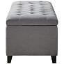 Sasha 50 1/4" Wide Gray Tufted Soft Fabric Storage Bench