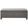 Sasha 50 1/4" Wide Gray Tufted Soft Fabric Storage Bench