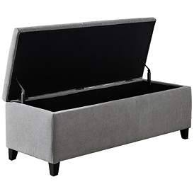 Image5 of Sasha 50 1/4" Wide Gray Tufted Soft Fabric Storage Bench more views