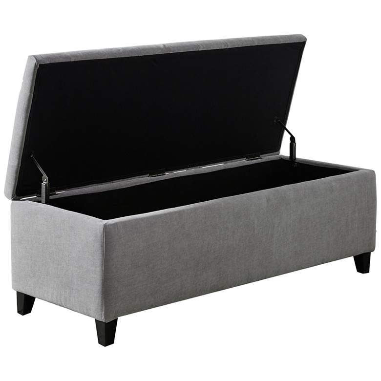 Image 5 Sasha 50 1/4 inch Wide Gray Tufted Soft Fabric Storage Bench more views