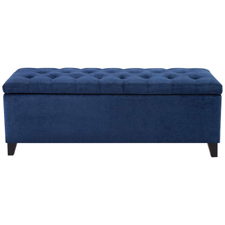 Image 3 Sasha 50 1/4" Wide Navy Tufted Soft Fabric Storage Bench more views