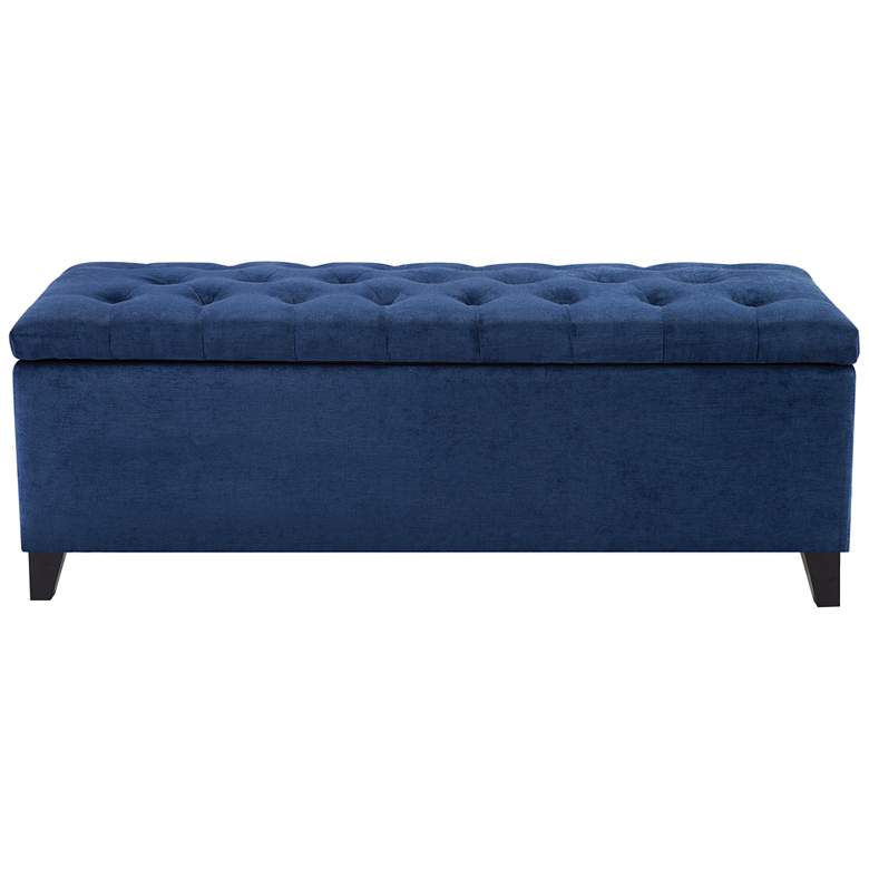 Image 3 Sasha 50 1/4 inch Wide Navy Tufted Soft Fabric Storage Bench more views