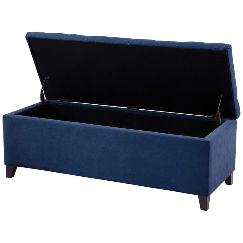 Image 4 Sasha 50 1/4" Wide Navy Tufted Soft Fabric Storage Bench more views