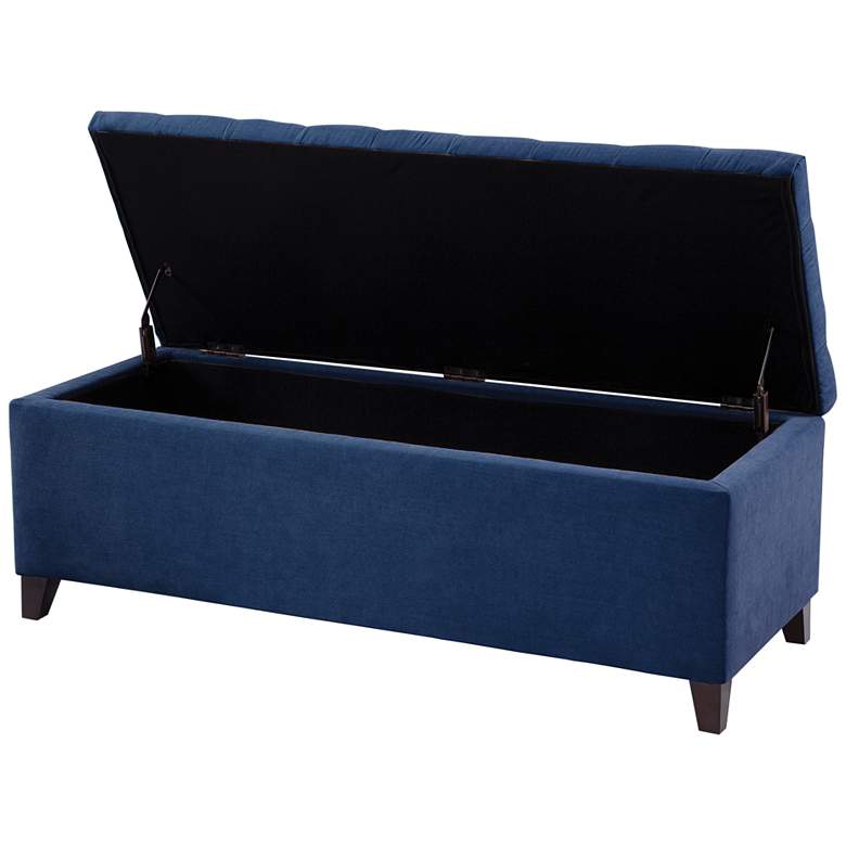 Image 4 Sasha 50 1/4 inch Wide Navy Tufted Soft Fabric Storage Bench more views