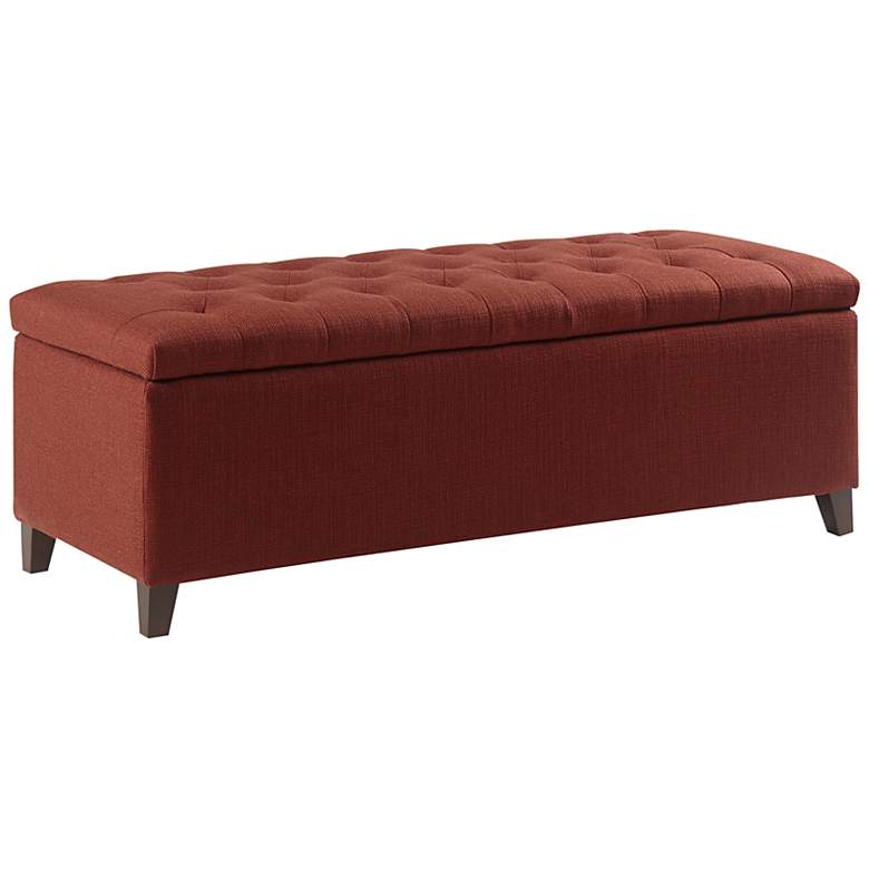 Image 2 Sasha 50 1/4 inch Wide Rust Red Fabric Tufted Storage Bench