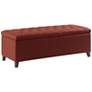Sasha 50 1/4" Wide Rust Red Fabric Tufted Storage Bench