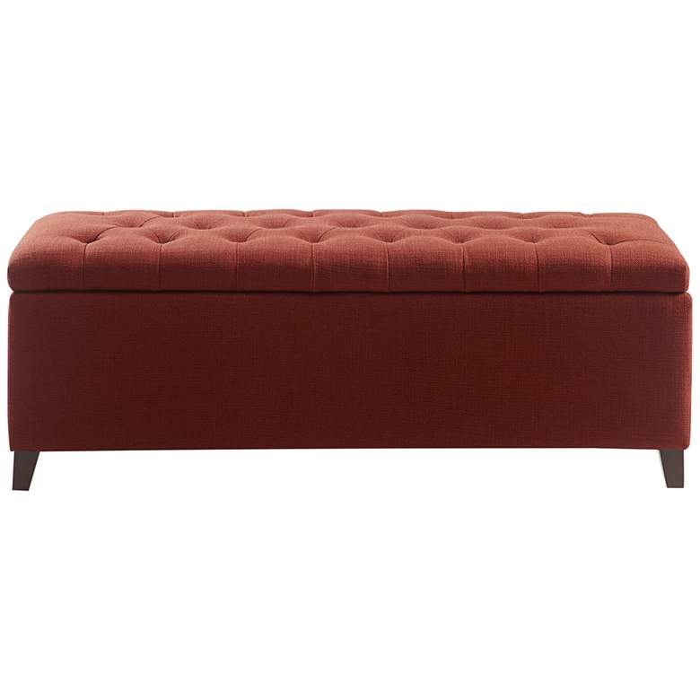 Image 3 Sasha 50 1/4" Wide Rust Red Fabric Tufted Storage Bench more views