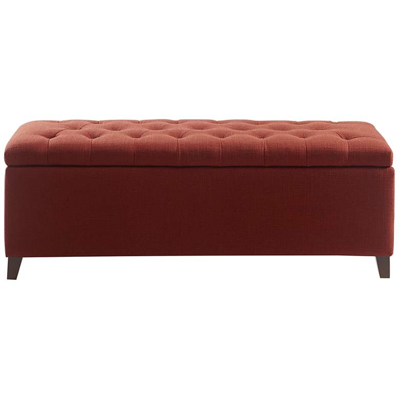 Image 3 Sasha 50 1/4" Wide Rust Red Fabric Tufted Storage Bench more views