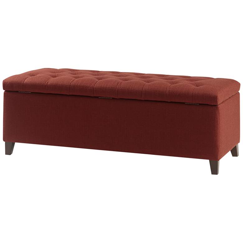 Image 4 Sasha 50 1/4" Wide Rust Red Fabric Tufted Storage Bench more views