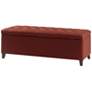Sasha 50 1/4" Wide Rust Red Fabric Tufted Storage Bench