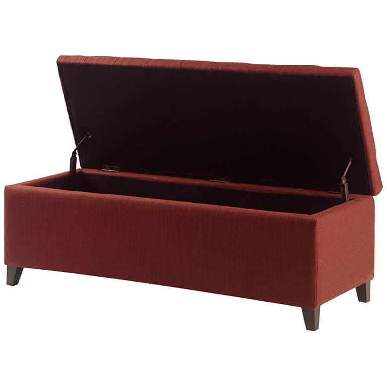 Image 5 Sasha 50 1/4" Wide Rust Red Fabric Tufted Storage Bench more views