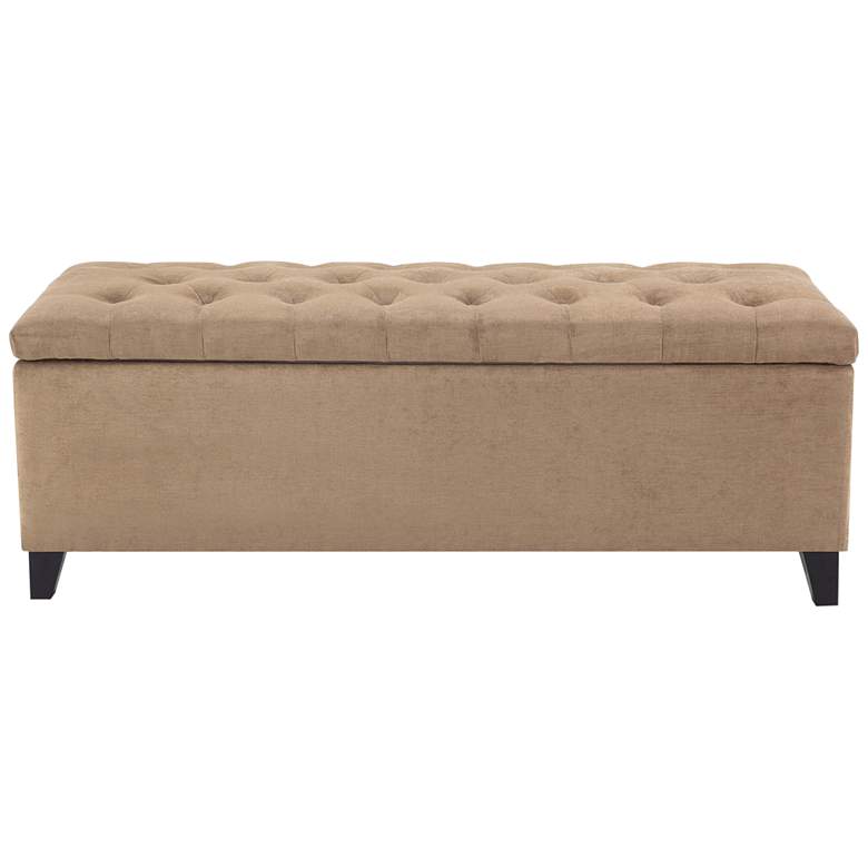 Image 3 Sasha 50 1/4" Wide Sand Tufted Soft Fabric Storage Bench more views