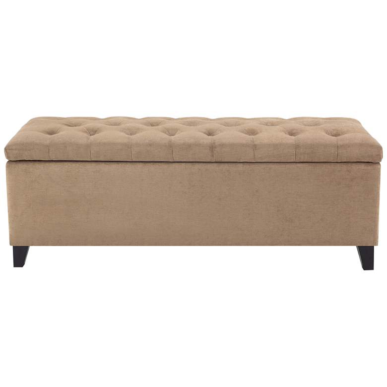 Image 3 Sasha 50 1/4 inch Wide Sand Tufted Soft Fabric Storage Bench more views