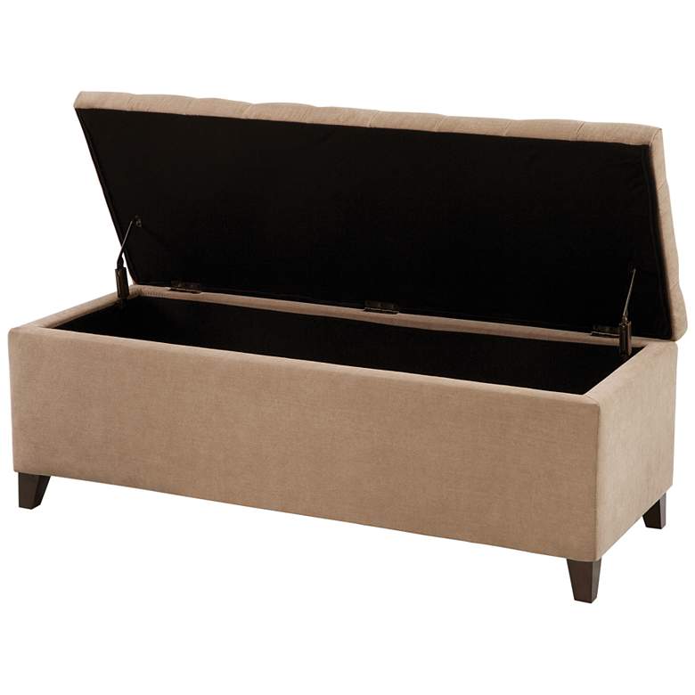 Image 4 Sasha 50 1/4" Wide Sand Tufted Soft Fabric Storage Bench more views