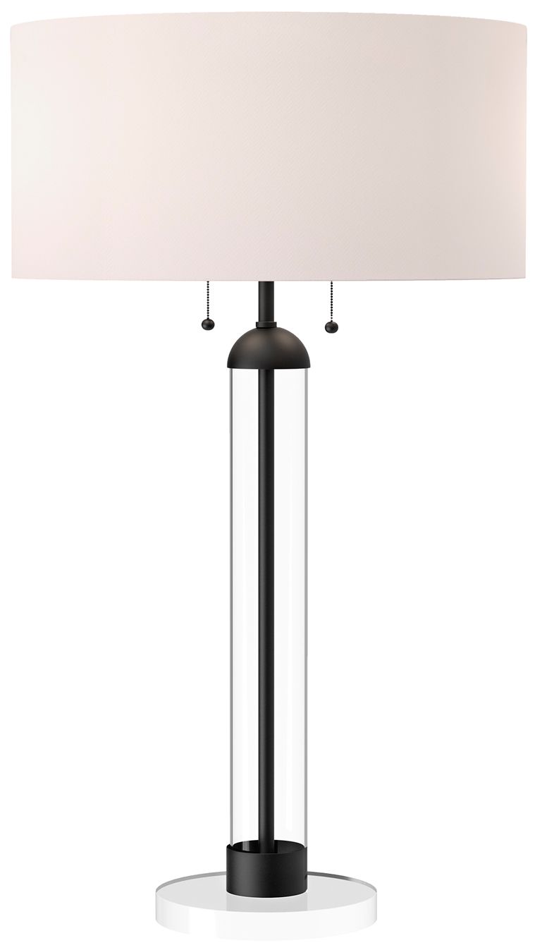 Image 2 Sasha Matte Black and Clear Glass Table Lamp