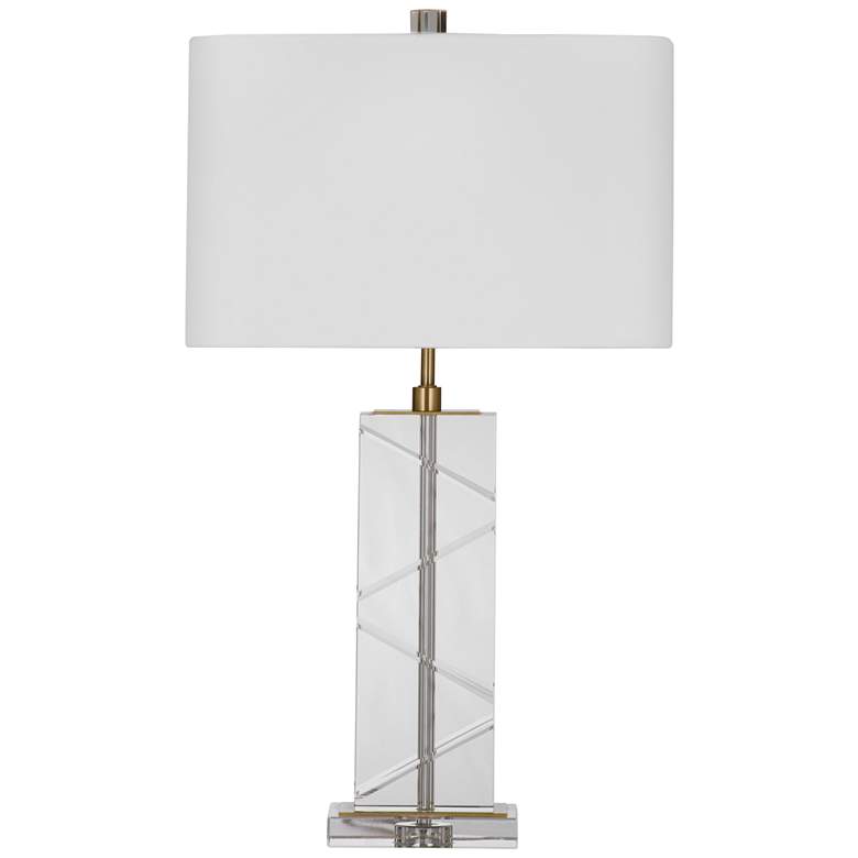 Image 1 Sashi 27" High Clear Crystal And Brass Table Lamp
