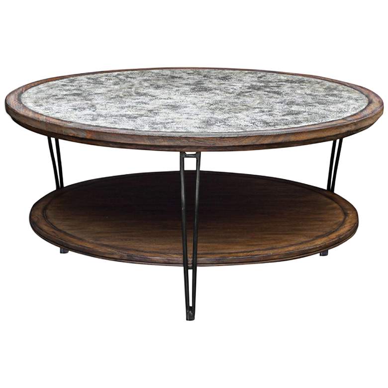 Image 1 Saskia 44 inch Wide Round Metal Top Coffee Table