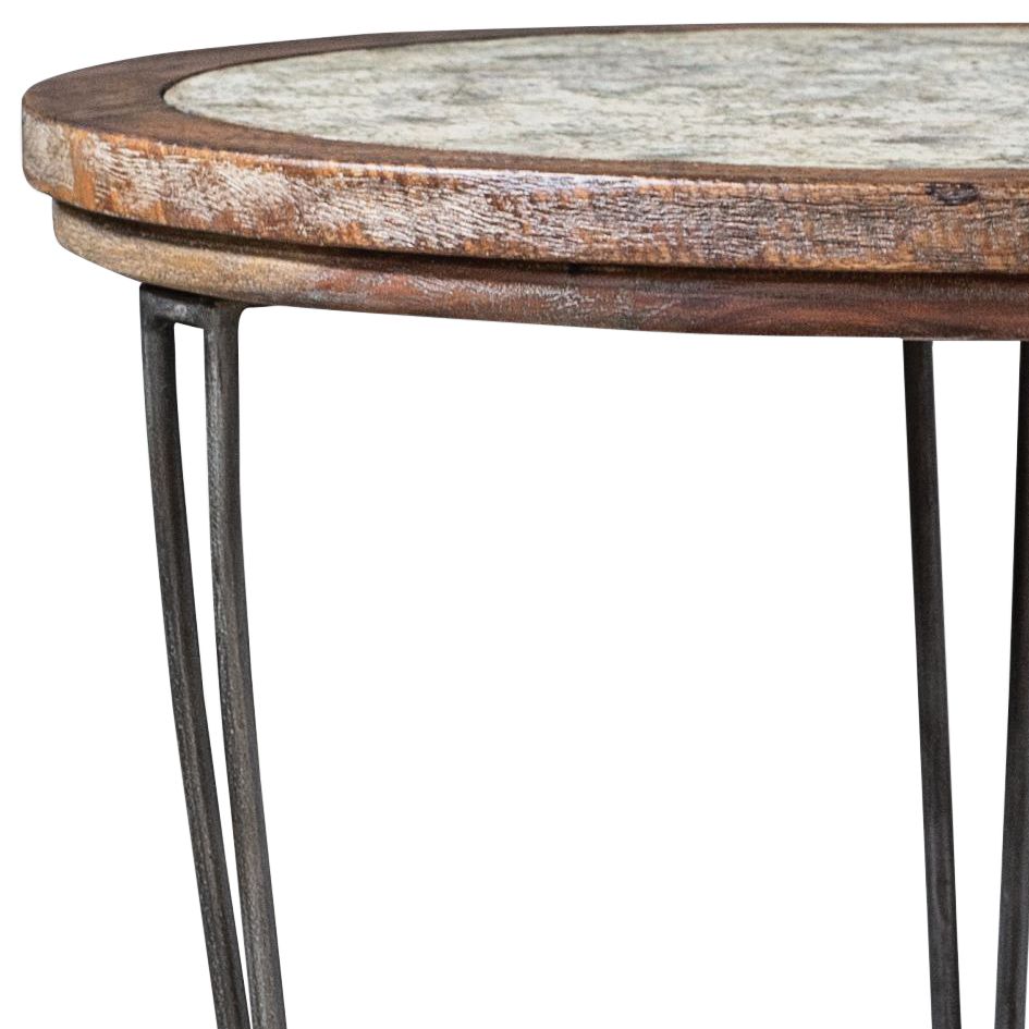 Saskia Industrial Round Side Table