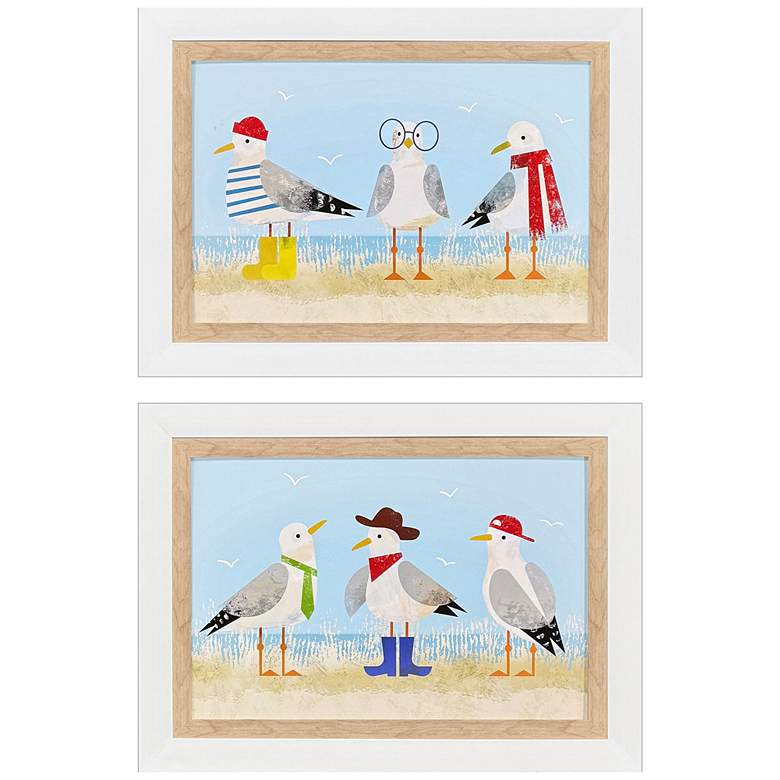 Image 1 Sassy Seagull 22"W x 16"H Coastal Framed Art Set of 2