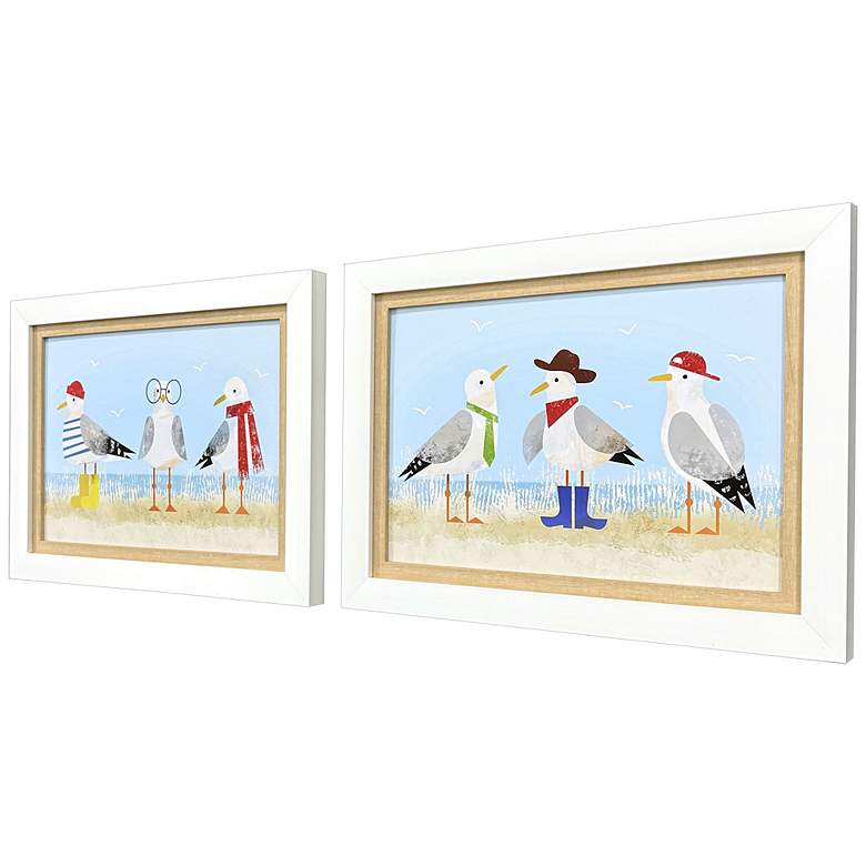 Image 2 Sassy Seagull 22"W x 16"H Coastal Framed Art Set of 2 more views