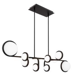 Satalite 13.5"H x 42.06"W 10-Light Linear Pendant in Black