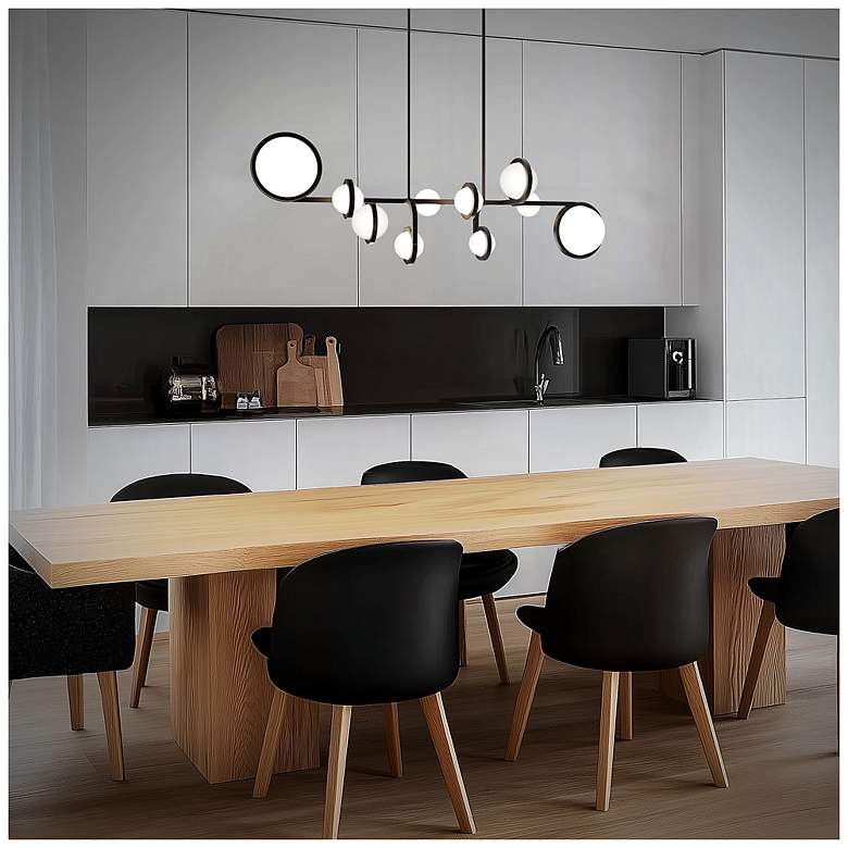 Image 7 Satalite 13.5"H x 42.06"W 10-Light Linear Pendant in Black more views