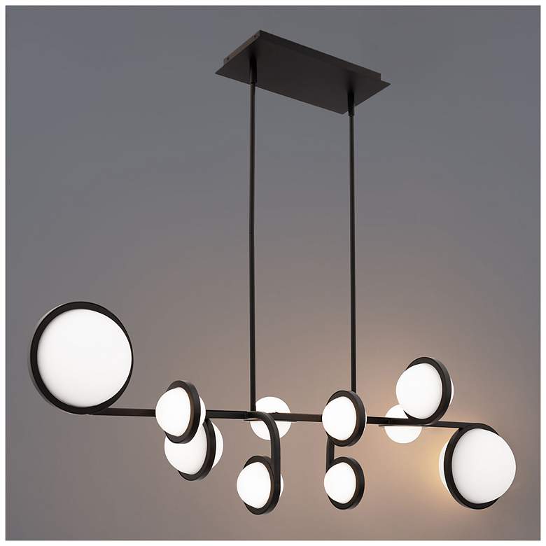 Image 4 Satalite 13.5"H x 42.06"W 10-Light Linear Pendant in Black more views