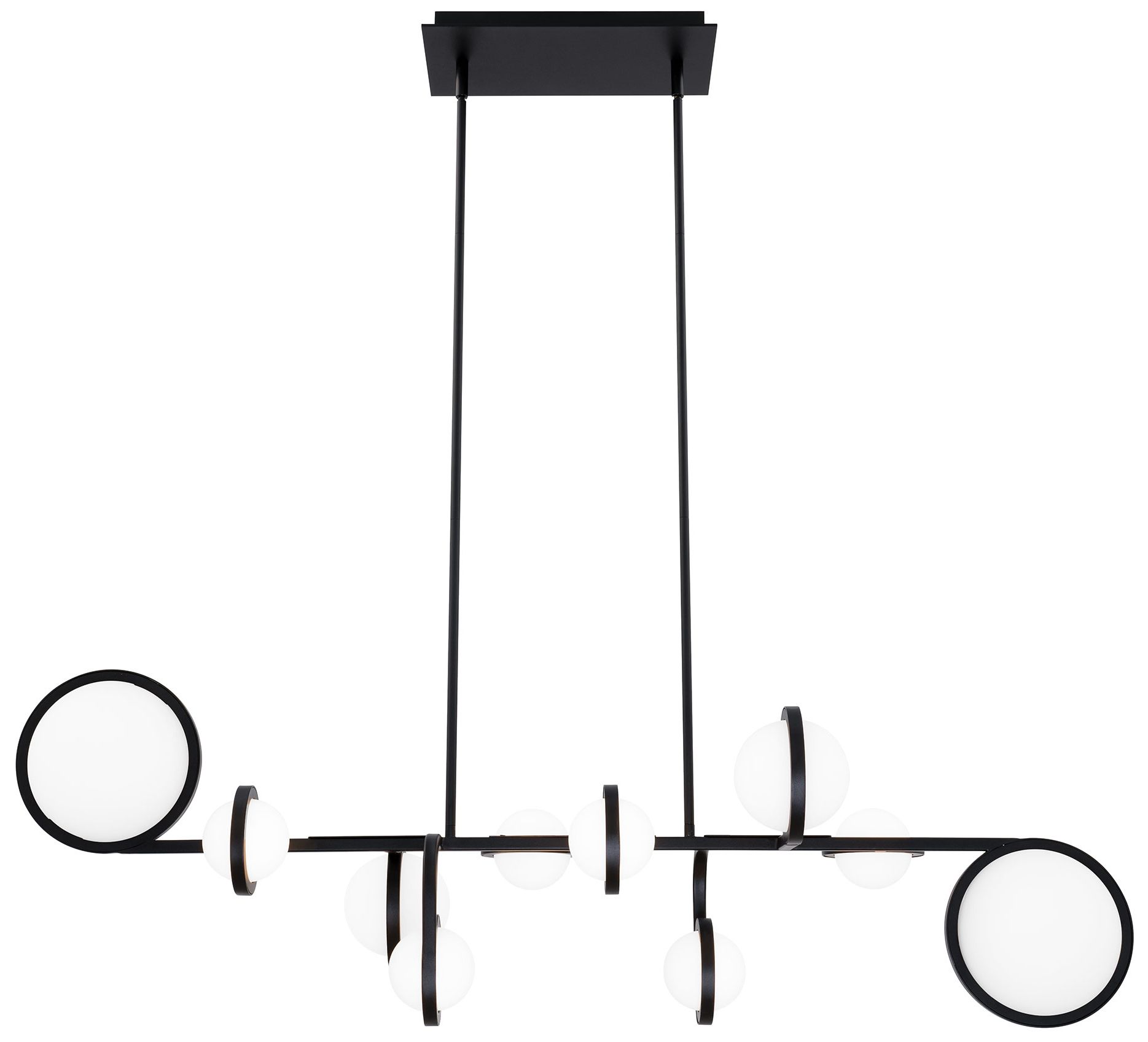 Image 2 Satalite 13.5"H x 42.06"W 10-Light Linear Pendant in Black more views