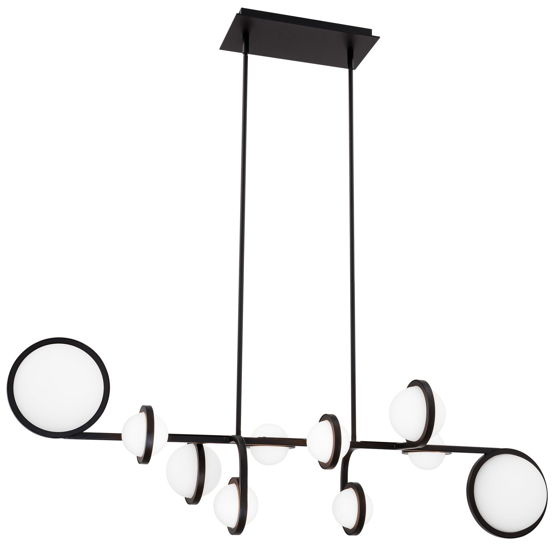 Image 3 Satalite 13.5"H x 42.06"W 10-Light Linear Pendant in Black more views