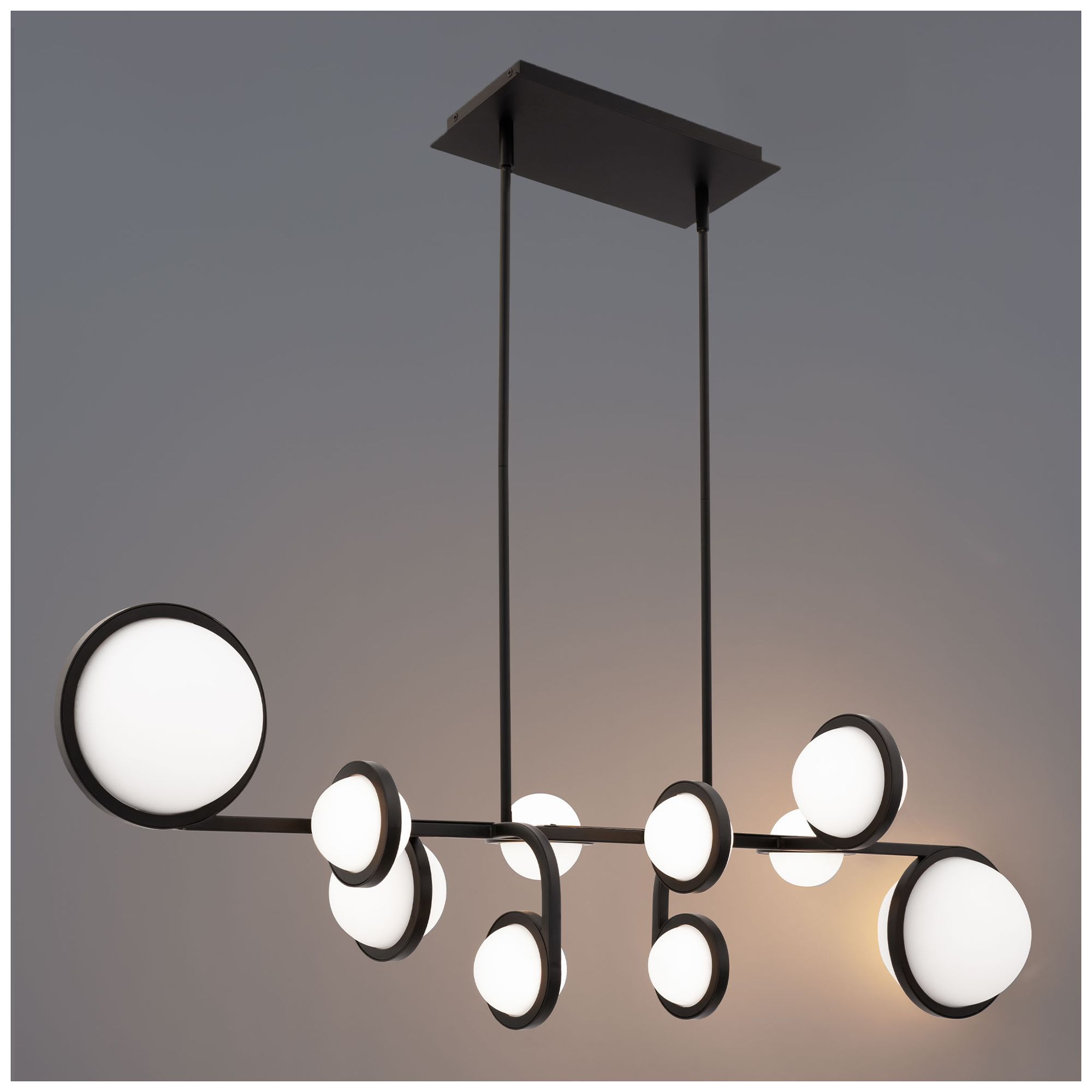Image 4 Satalite 13.5"H x 42.06"W 10-Light Linear Pendant in Black more views
