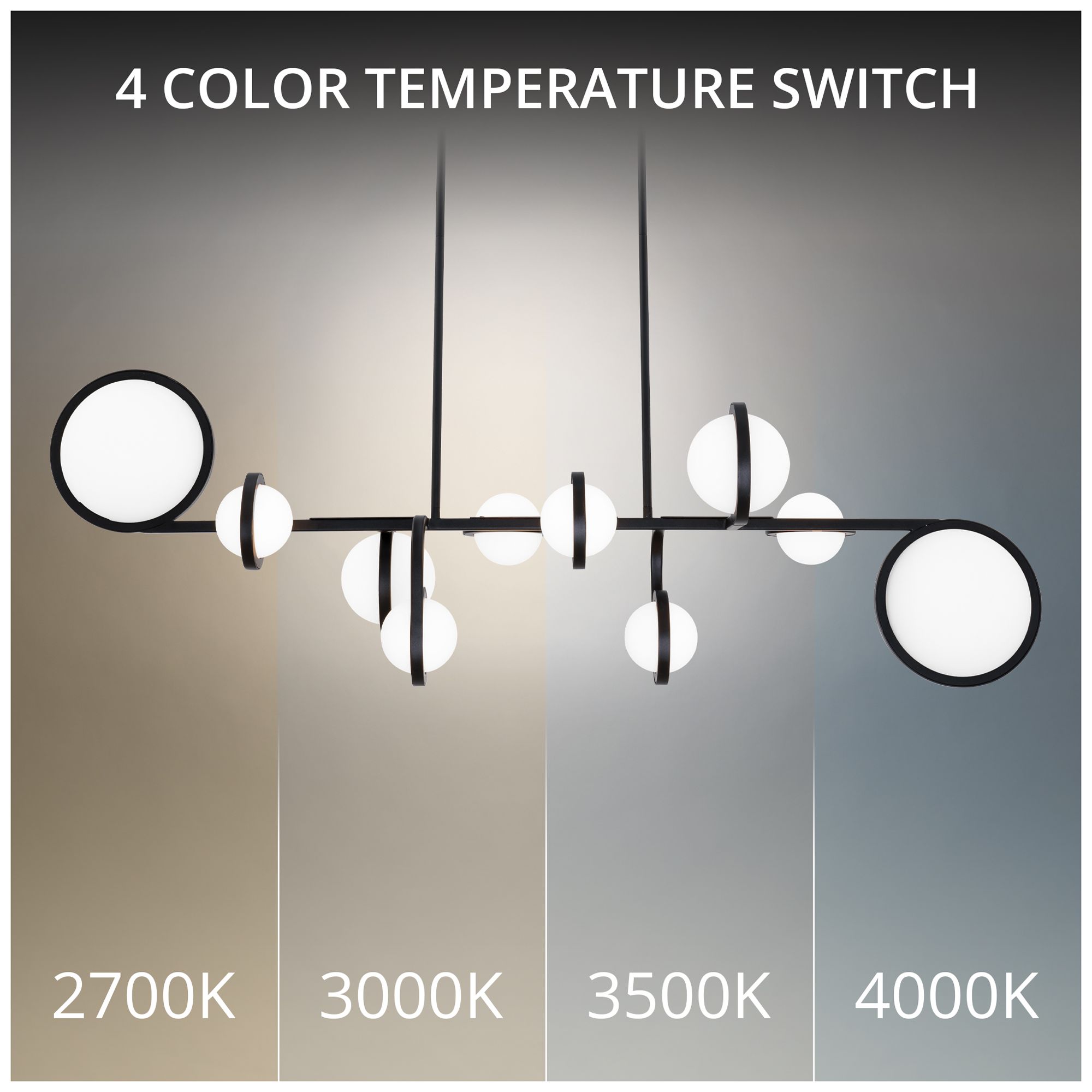 Image 5 Satalite 13.5"H x 42.06"W 10-Light Linear Pendant in Black more views