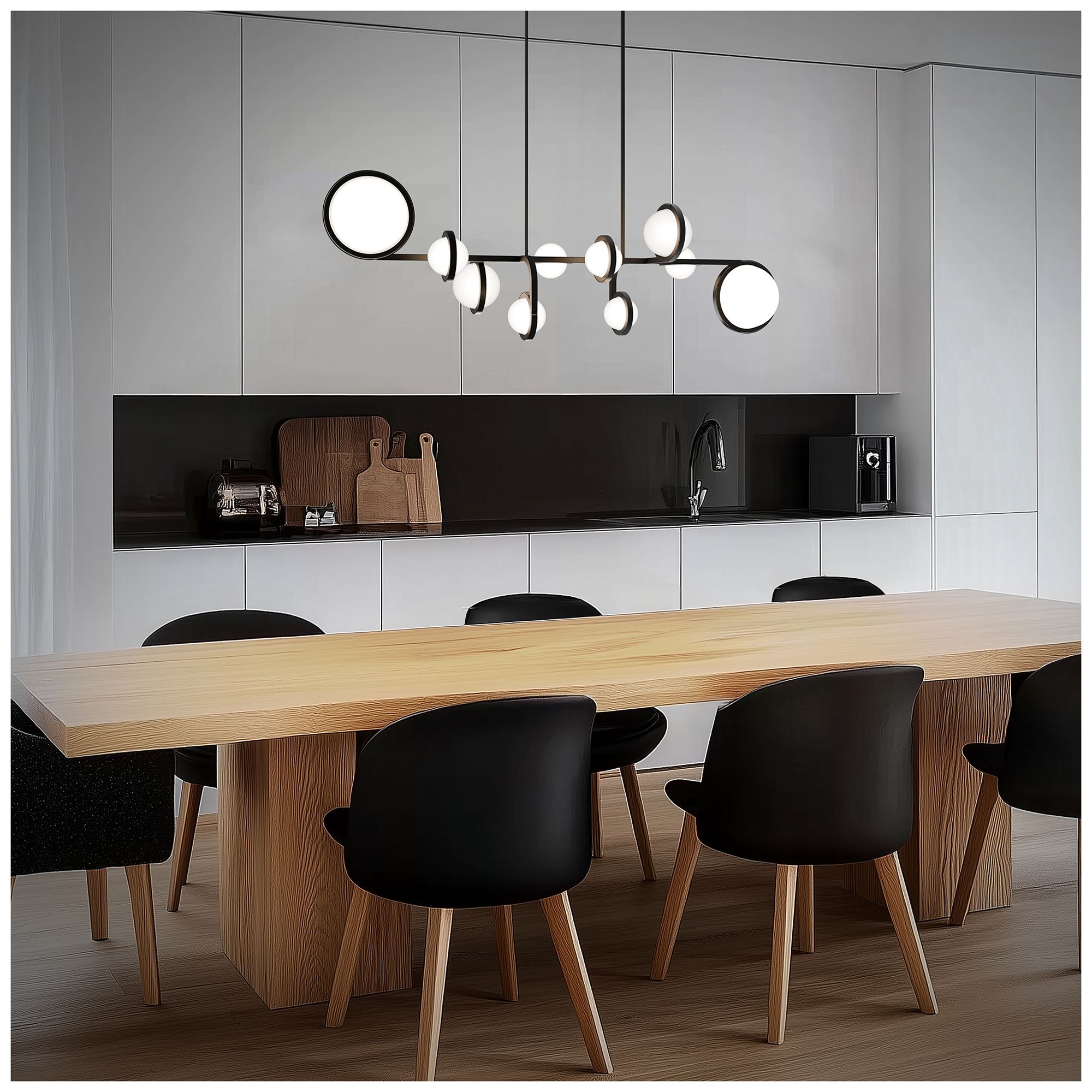 Image 7 Satalite 13.5"H x 42.06"W 10-Light Linear Pendant in Black more views