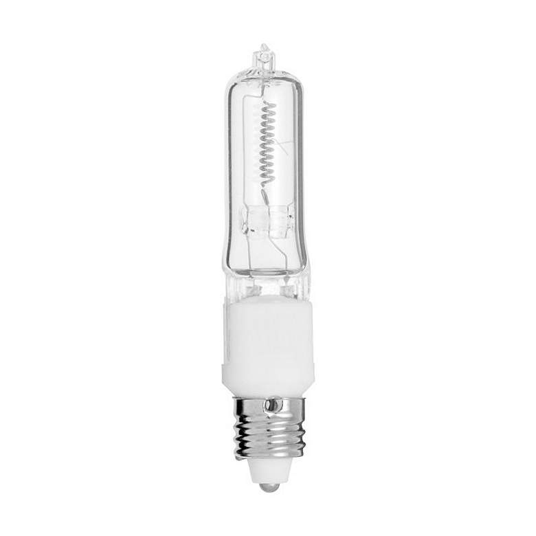 Image 1 Satco 100 Watt Mini Candelabra Clear Halogen Light Bulb