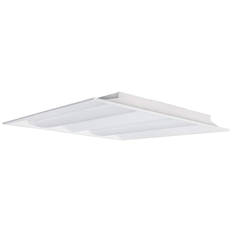 Image 1 Satco 2&#39; x 2&#39; White Double Basket LED Recessed Troffer Light