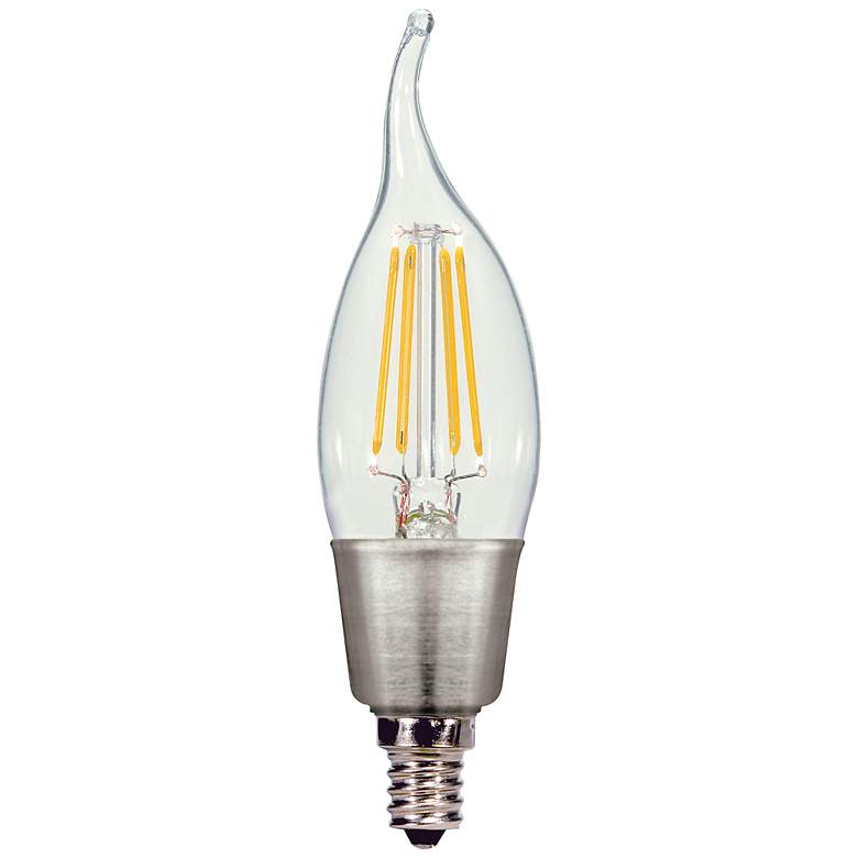 Image 1 Satco 4.5 Watt Candelabra Base Flame Tip LED Light Bulb