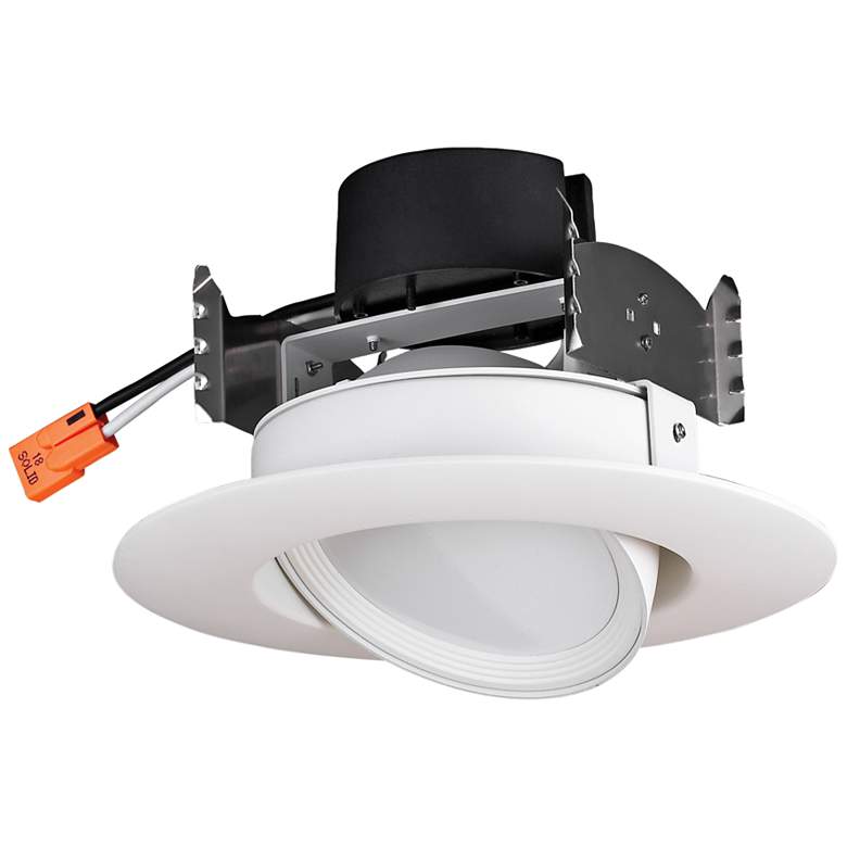 Image 1 Satco 4" White 3000K 40-Degree LED Gimbal Retrofit Downlight