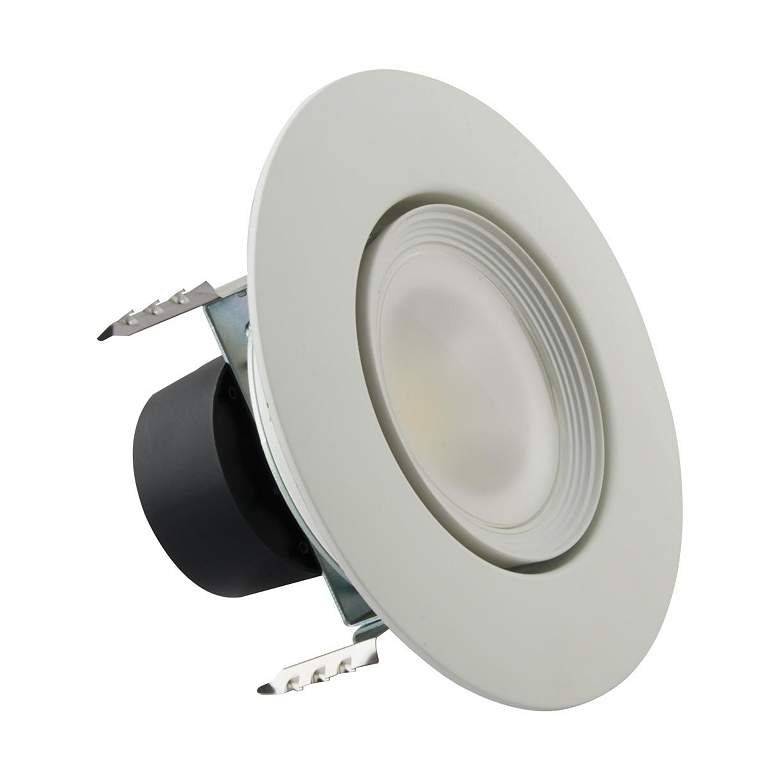 Image 1 Satco 4" White 7.5-Watt Gimbal LED Directional Retrofit Downlight