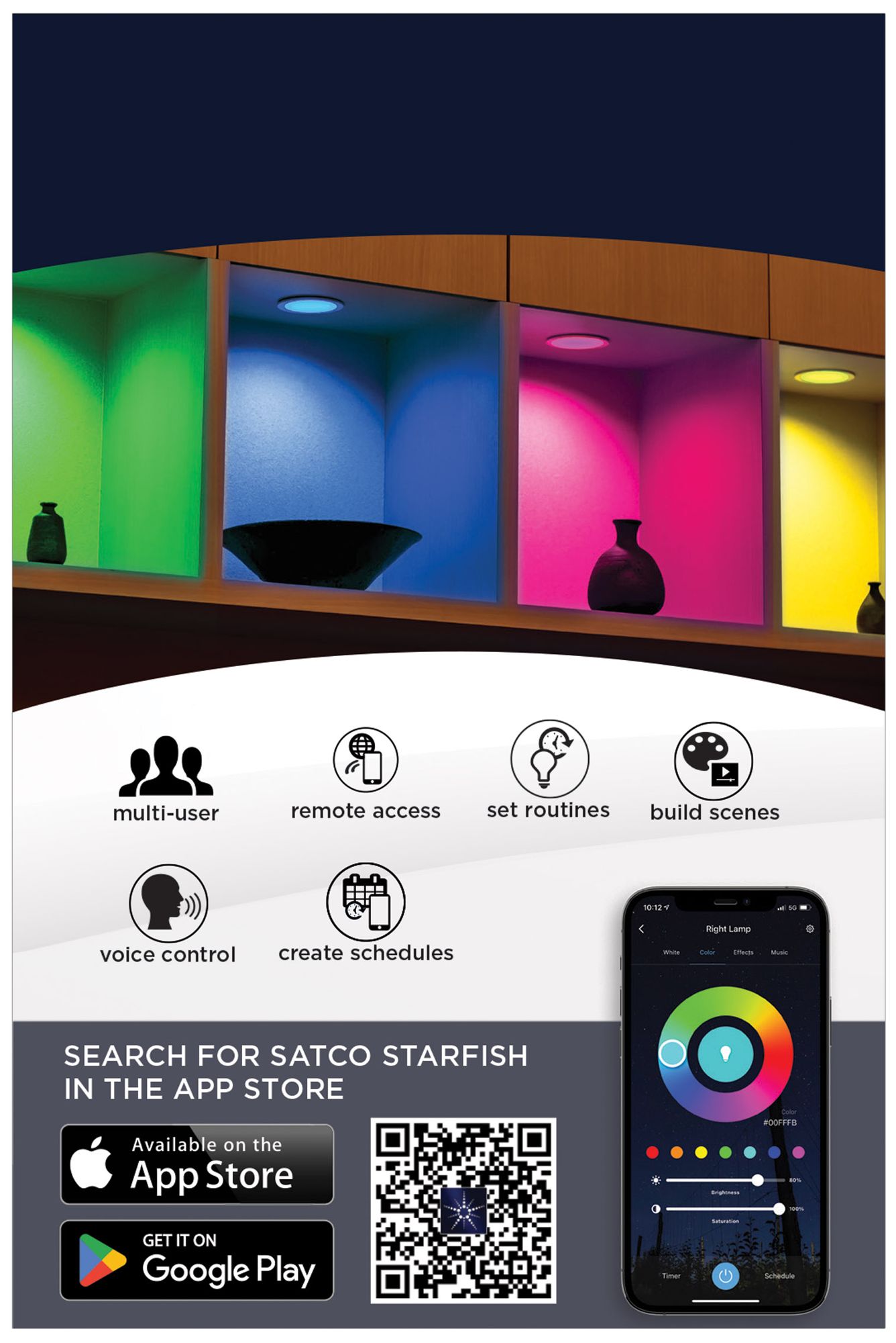 Satco 4" White Square LED Direct Wire Low Profile Downlight