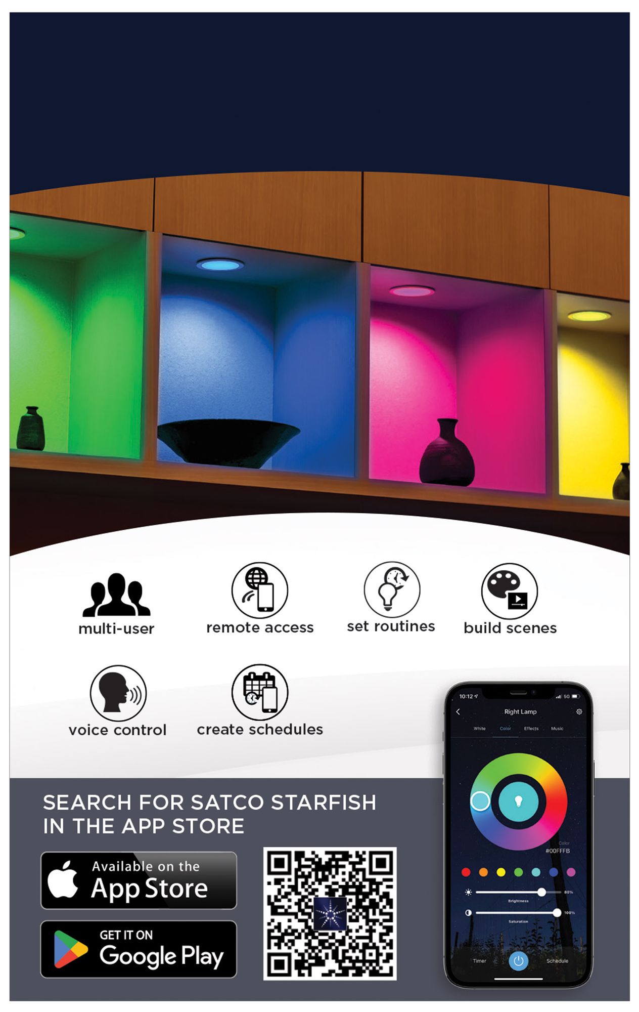Satco 4" White Round LED Direct Wire Low Profile Regress Baffle Downlight