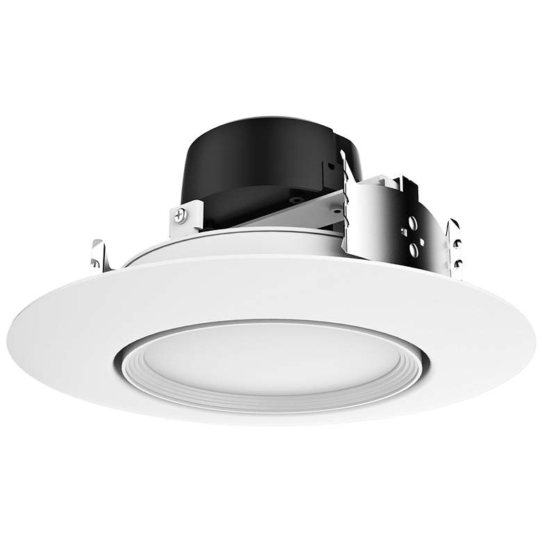 Image 1 Satco 5"/6" White 3000K LED Gimbal Recessed Retrofit Trim