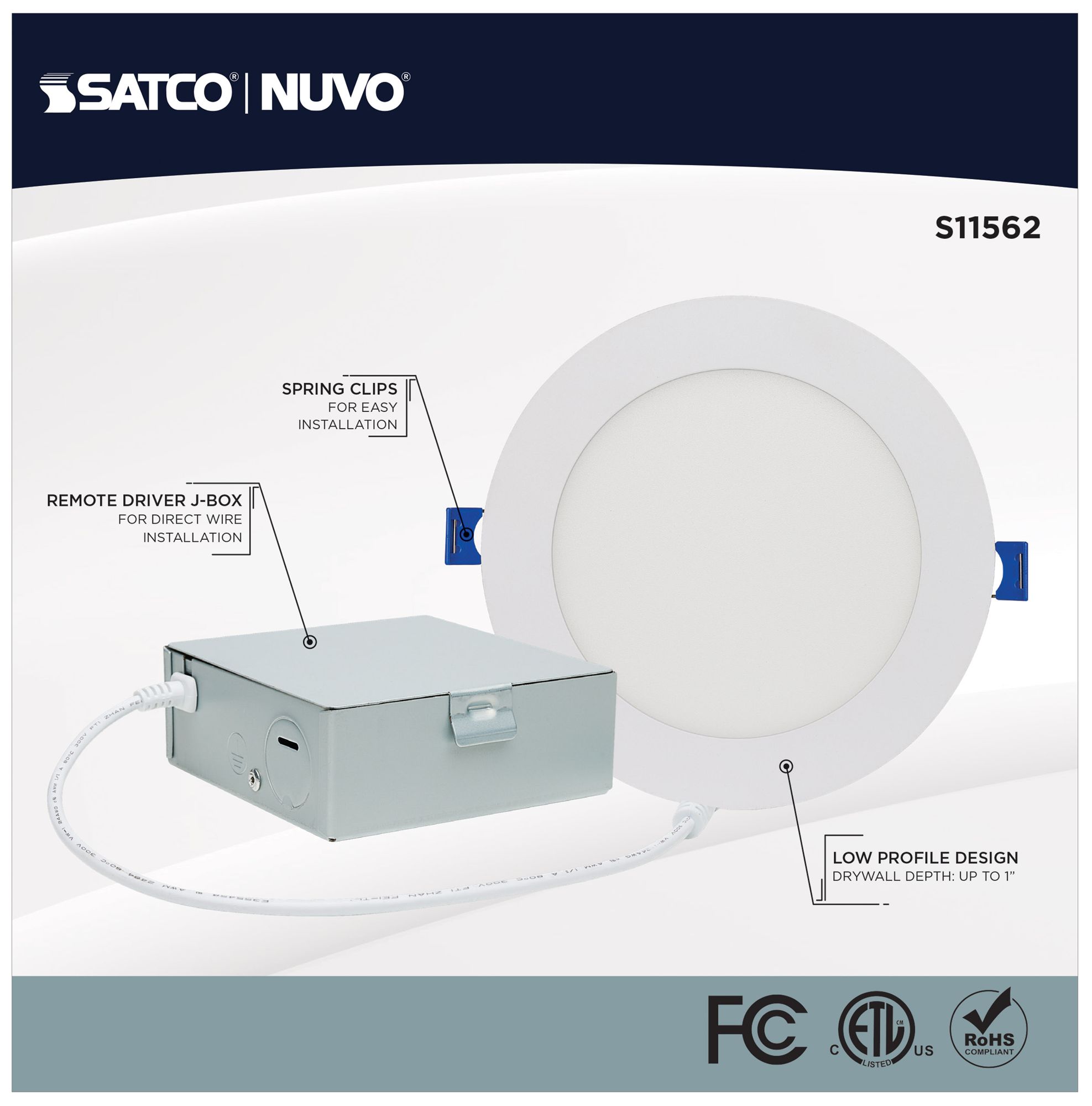 Image 7 Satco 6" White Round LED Direct Wire Low Profile Downlight more views