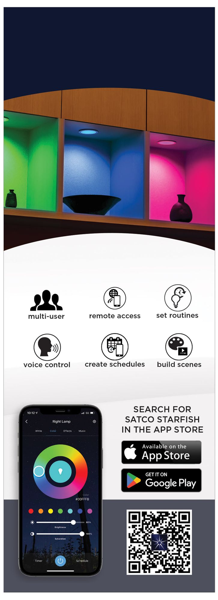 Satco 6" White Round LED Direct Wire Low Profile Regress Baffle Downlight